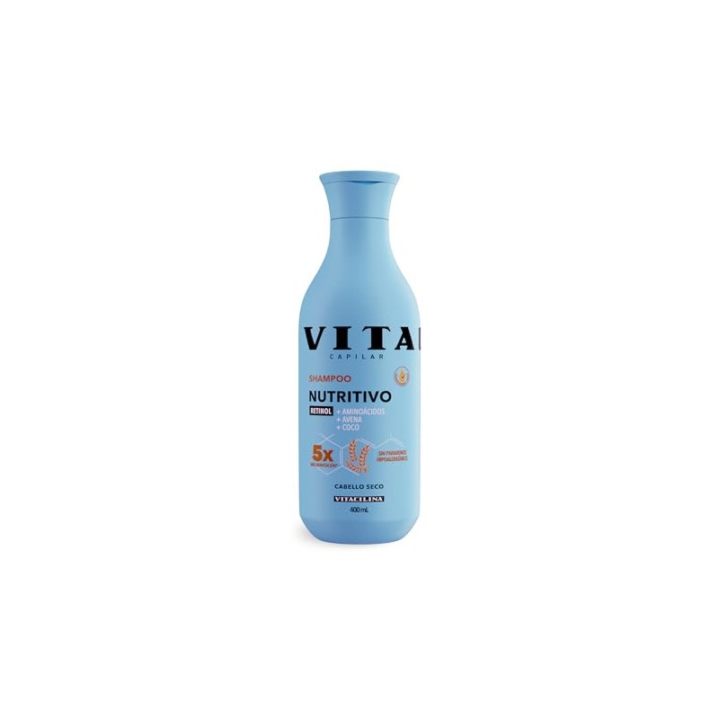 Vitacilina Shampoo Nutritivo de Avena y Coco, Botella de 400ml