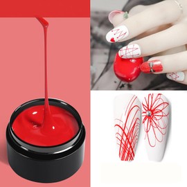 AOBOO Red Nail Art Spider Gel Burning and Lively Red Full Of Enthusiasm Energy Sticky and Easy to Shape Which Can Pull Out A Delicate Spider Web-Like Texture to Create A Three-Dimensional Manicure
