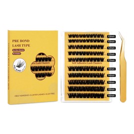 Pre Glued Cluster Lashes, Eyelash Clusters D Curl 10-16mm, 100PCS (1)