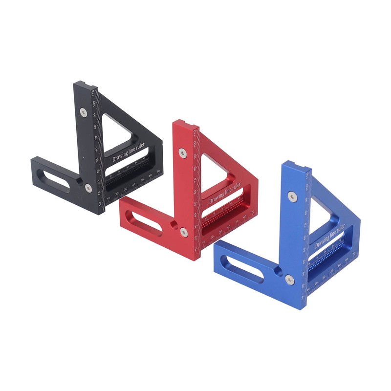 6Pcs 3D Multi Angle Measuring Ruler Aluminum Alloy 45 90