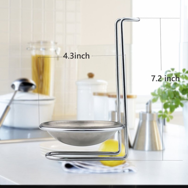 Stainless Steel Spoon Rest holder,Long Handle Vertical SPAC Saving Spoon