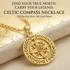 DRINSPER Celtic Compass Necklace for Women Men, Travel Protection Pendant