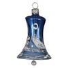 Christmas Tree Decoration Bell Royal Blue with White Winter Landscape