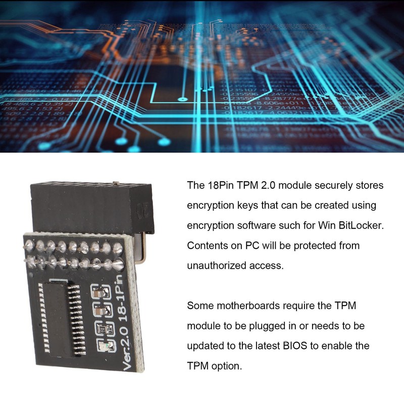 ASROCKRACK Accessory TPM 2.0 Module with Infineon SLB9665 Chip for