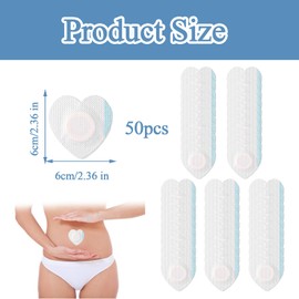 50 Stück Castor Oil Pack, Castor Oil Patches, Herzform Rizinusöl-Pflaster,Selbstklebend Rizinusöl-Pads,Einweg Rizinusöl Packung Für Den Bauchnabel,Für Frauen Männer(öl Nicht Im Lieferumfang Enthalten)