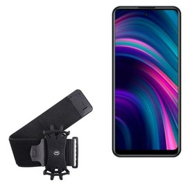 BoxWave Holster Compatible with BLU G71L - ActiveStretch Sport Armband, Adjustable Armband for Workout and Running - Jet Black