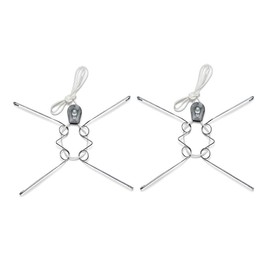 Display Buddie Adjustable Wall Plate Hanger - Oval Square Round Rectangle Wall Display - Steel - Silicone Hooks - Medium 2-Pak 10"-16" Upto 8 lbs