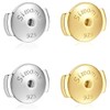 2-Pairs 14K Gold Locking Earring-Back Replacements for Studs, Hypoallergenic 925