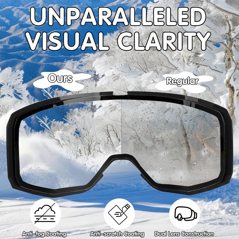 Ski Snowboard Goggles UV Protection Anti-Fog OTG Snow Skiing Glasses