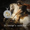 OigvcoTe Silver Gold St George Necklace Catholic Medal