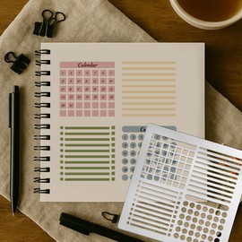 UNICRAFTALE Metal Stencil for Craft Diary Stencils Stainless Steel Reusable Template Woods Burning Dot Journals Template for Journaling Wood Carving Drawing Engraving Scrapbooking