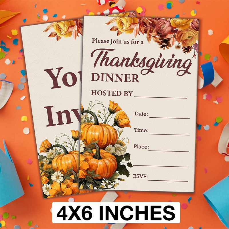 LyoGao Thanksgiving Party Invitations With Envelopes (20 Pack) - Fall