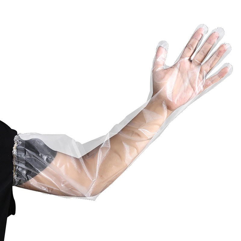 Generic Long Arm Gloves - 50 Pieces, 60cm, Transparent, Waterproof,