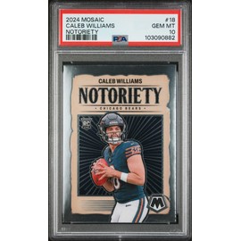Graded 2024 Panini Mosaic Caleb Williams #18 Notoriety Rookie RC Football Card PSA 10 Gem Mint