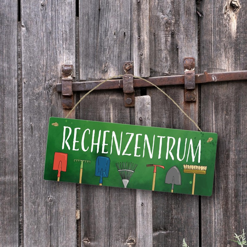 Rechenzentrum Metal Sign L in 10.5 x 28 cm with
