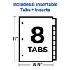 Avery 11901 Insertable Big Tab Plastic Dividers, Letter, Multicolor, 8-Tab