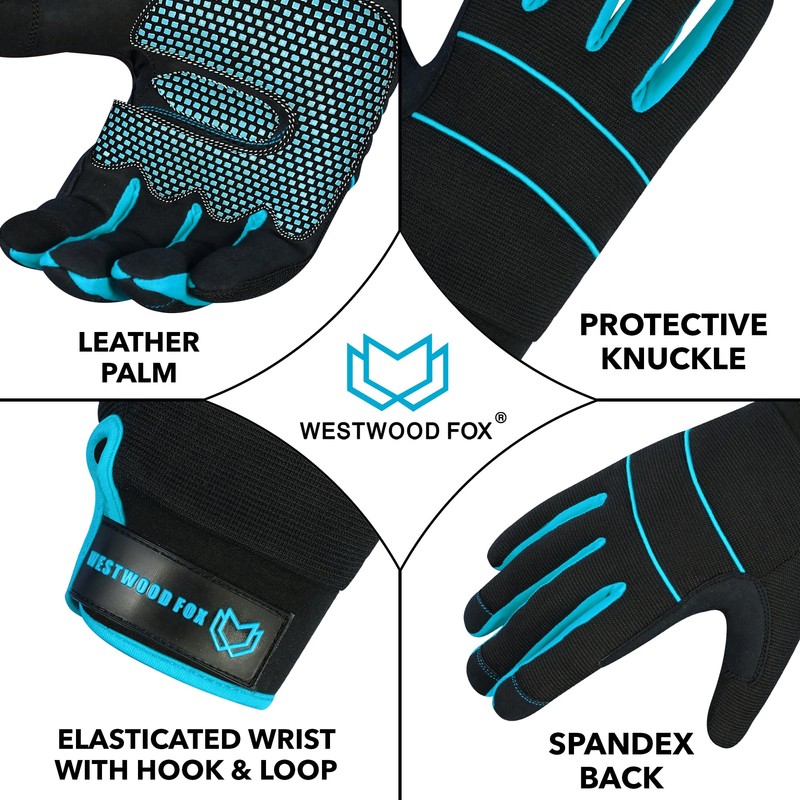 WESTWOOD FOX Mens Work Gloves Worker Mechanic Touch Screen Non-Slip