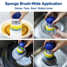 CELOX Dish Sponge with Handle with Holder for Cleaning Kitchen
