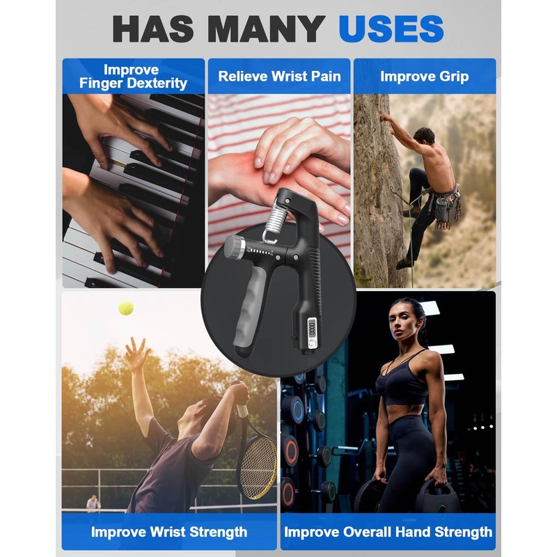 Victoper Grip Strength Trainer Set, 5-in-1 Adjustable Hand Gripper Kit