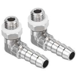 TA-VIGOR 1Pcs Nickel-Plated Copper Hose Barb Fitting Elbow 10mm Barbed M12 x 1.5 Male Thread Right Angle Pipe Connector with Washer