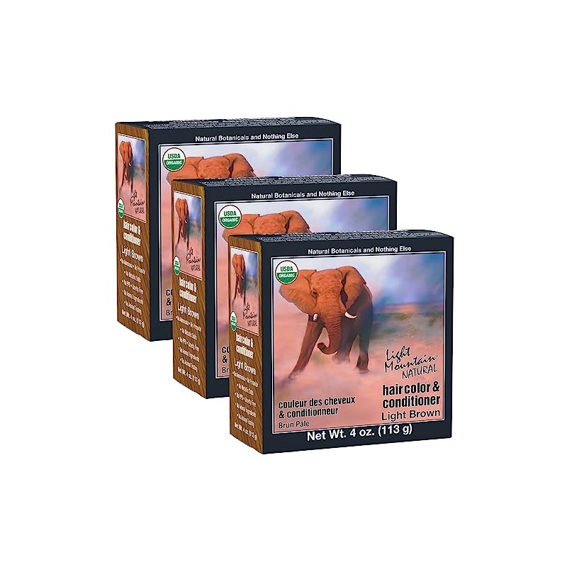 Light Mountain Natural Hair Color & Conditioner, Light Brown, 4