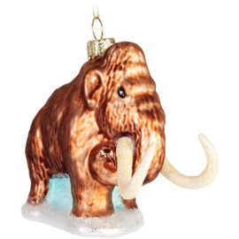 BRUBAKER Mammut Glass Christmas Bauble - Hand Painted and Mouth-Blown - Stone Age Elephant Christmas Tree Decoration Funny - Christmas Tree Bauble Figures Christmas Decoration Pendant - Decorative