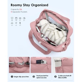 Gym Bag for Women, Travel Duffle Bags with Wet Pocket, Lightweight Carry on Bag Overnight Weekender Duffel Bag, Water Resistant (Mauve Pink)