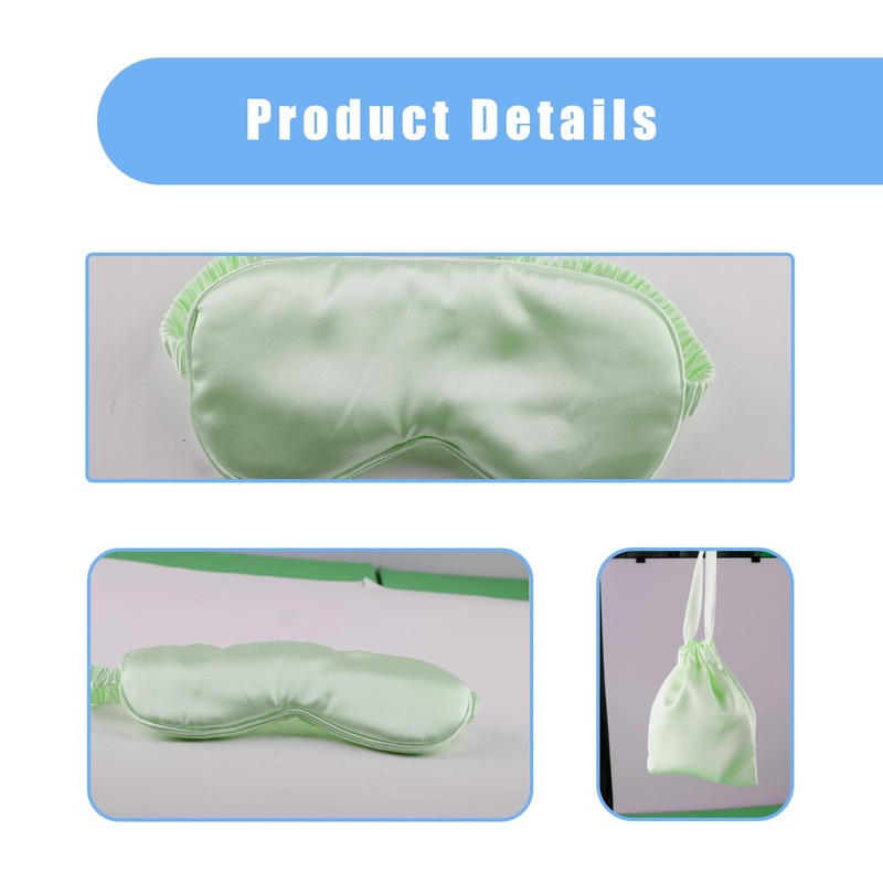 Bojueshaw Blackout Sleep Mask,Silk Eye Mask with Adjustable Strap,Ultra Soft