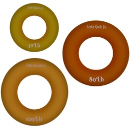 ActiveGoodsCo Hand & Forearm Exerciser - Single ring or Set, Resistance 10-120Lb, Diameter 2.5-3,5in. Visit to see more options (May Vary, Single Ring 20Lb Diameter 2.5in) (May Vary, #2 Set 30,80,120Lb)
