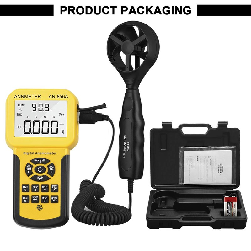 Handheld CFM CMM Wind Speed Meter, Separate Anemometer Measure Air