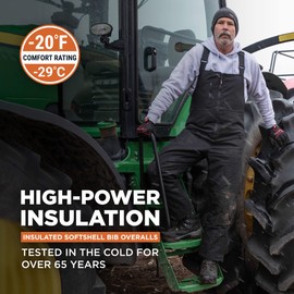 RefrigiWear Insulated Softshell High-Bib Overalls, -20°F Comfort Rating, (X-Large), (Black)