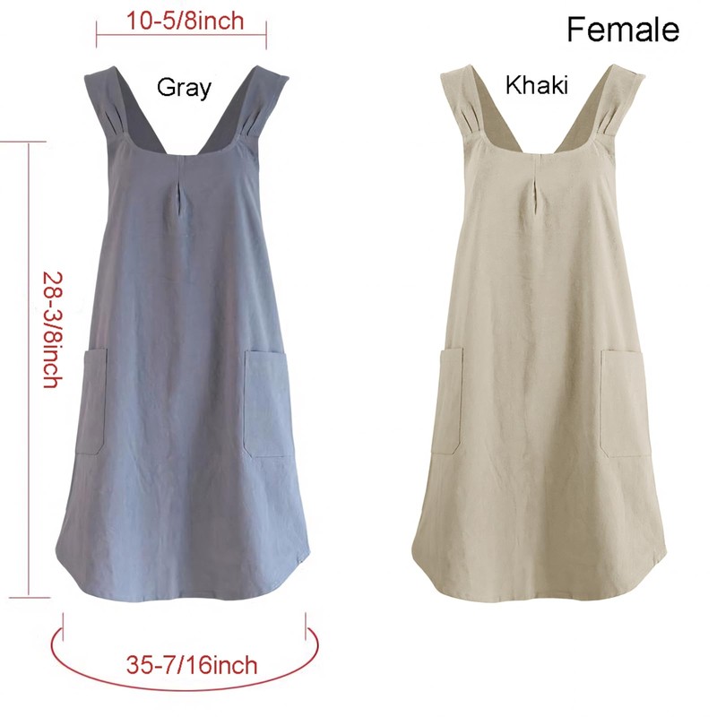 TOPTIE Cotton and linen Apron for Women, Cross Back Kitchen