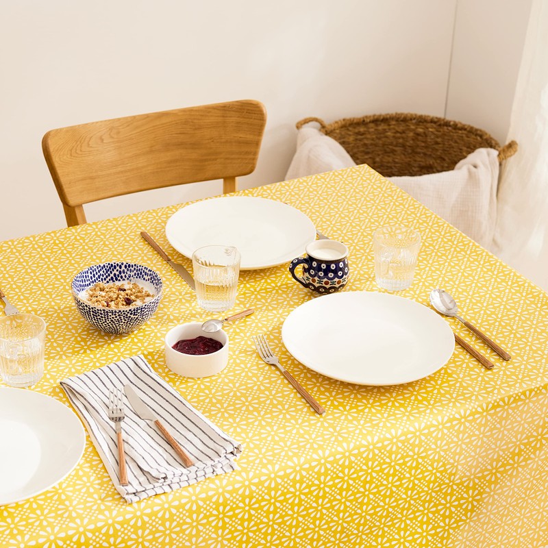 KP HOME Waterproof PVC Wipe Clean Tablecloth - Rectangle Oilcloth