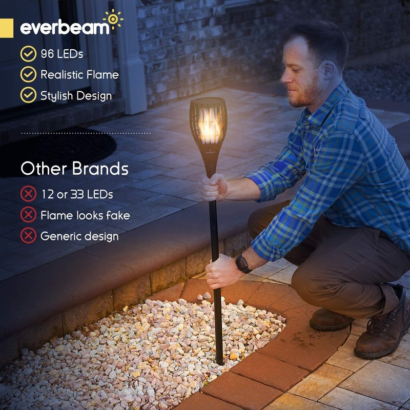 Everbeam P1 Solar Torch Light with Flickering Flame - Our