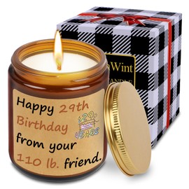 BrightinWint Best Friend Birthday Gift for Women, Funny Happy 29th Birthday from Your 110 lb Friend Candle Gifts for Women, Happy 30th 40th 50th 60th Bday Gifts for BFF Bestie, Vanilla