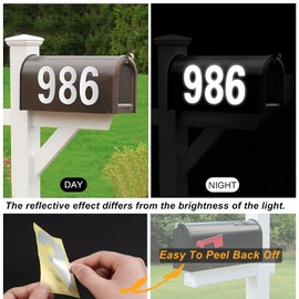 Reflective Mailbox Numbers for Outside - 30 Pcs Waterproof Mailbox Numbers Stickers, Large 3 Inch Self Adhesive 0-9 Vinyl Number for Mailbox, Door, Garbage Bins, Address Number (White)