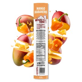 Wenzel’s Farm Mango Habanero Sticks │Supports Active Lifestyles │ Flavorful, Natural Smoked │ High Protein, Low Carb │ No MSG, Fillers, Binders, Artificial Colors │ Gluten Free | 16 sticks (8 packs of 2)
