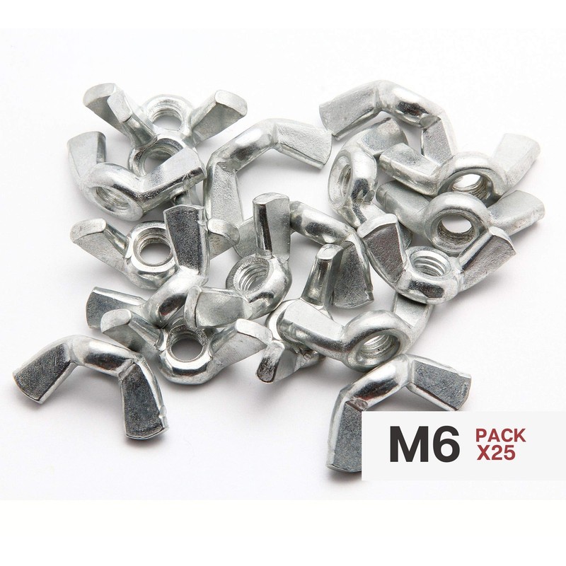 DOJA Industrial Wing Nut M6 6 mm Pack of 25