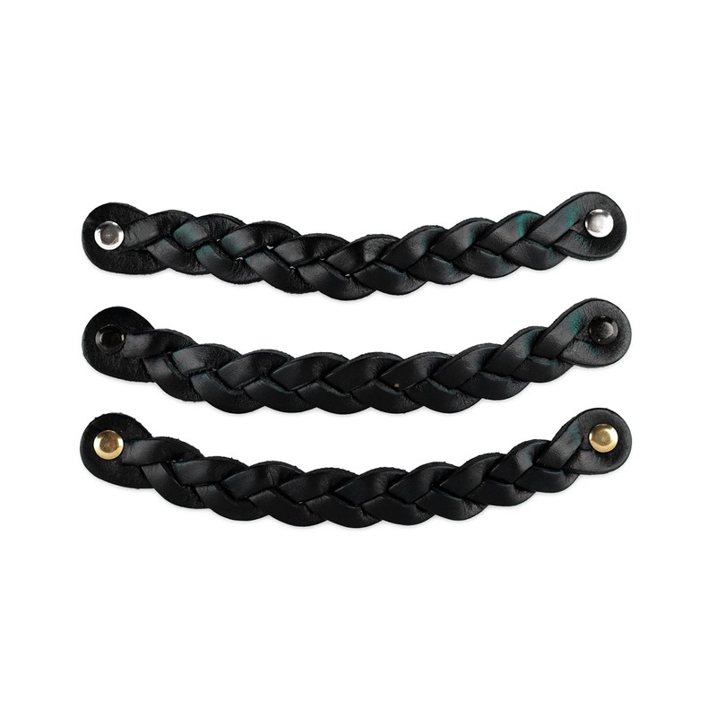 Brute Strength - Leather Drawer Pulls - Braided - Black