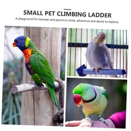 CORHAD Hamster Parakeet Ladder Natural Wood Bird Climbing Steps for Budgies Cockatiels Pets Enhances Playtime Cage Enrichment