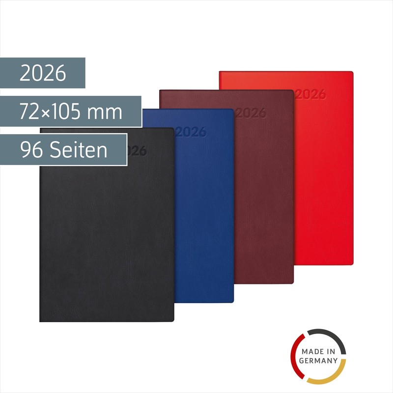 BRUNNEN Taschenkalender Mod. 716 2026 | A7, Kunststoff, sortiert