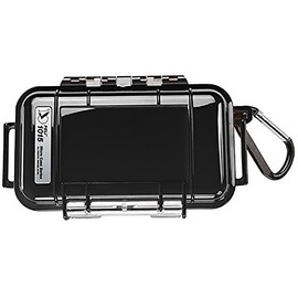 PELI 1015 Watertight Micro Case to Protect Small Devices in Outdoors, IP67 Watertight, 5L Capacity, Made in US, Black/Black Liner