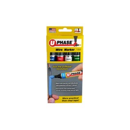 U-Mark U-Phase® Wire Marker Single Phase Set Blue/Red/White/Green (Pack of 4) 10718PSA