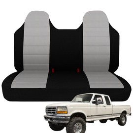 ESMING Front Bench Seat Cover with Molded Headrests for for Ford F150 F250 F350 1992-1998, Heavy-Duty Oxford Fabric, No Center Armrest, Washable Truck Seat Protector