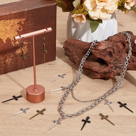 UNICRAFTALE Pack of 45 3 Colours Sword Pendants 34.5 mm Long Dagger Alloy Large Connector Pendant Tibetan Style Charms Metal Sword Charms for DIY Necklaces Bracelets Jewellery Making, Non-precious