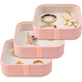 Juego de 3 pequeñas bandejas organizadoras apilables para joyas, mini cajón, oragnizador, bandeja de exhibición de joyería pequeña para collares, pulseras, anillos, aretes y maquillaje