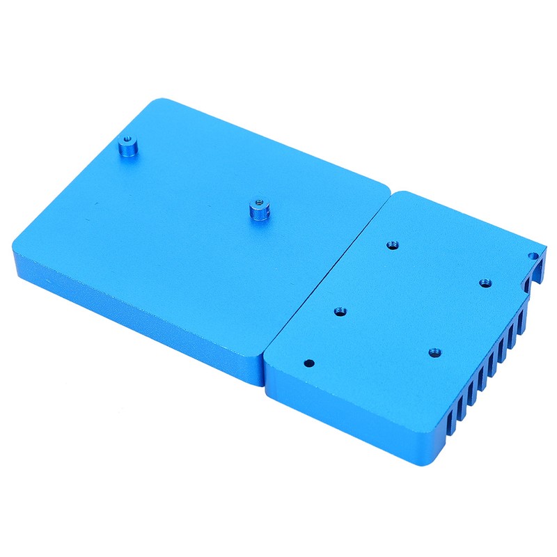 Blue Aluminum Alloy Mini Router Shell Case with Cooling Fan
