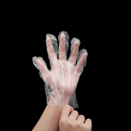 Pack of 200 | Disposable Plastic Food Preparation Gloves, Food Safe, One Size, Clear