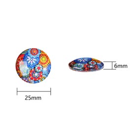 BEEFLYING 70 Pieces Semicircular Mosaic Printed Glass Cabochons Colourful Glass Dome Cabochons Swirl Glass Cabochons for Cameo Photo Pendant Jewellery Making