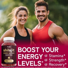 Kwala Nutrition Shilajit Gummies for Men & Women | Sugar Free | Himalayan Pure Shilajit for Men Gummies | with Fulvic Acid | Non-GMO, Vegan Supplement | 90 Count